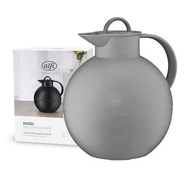 alfi Kugel 0.94l, Vintage Indigo, plastic vacuum flask with hygienic tempered glass insert, screw cap, designer piece, spherical thermos flask, coffee pot, teapot, BPA-free on sale